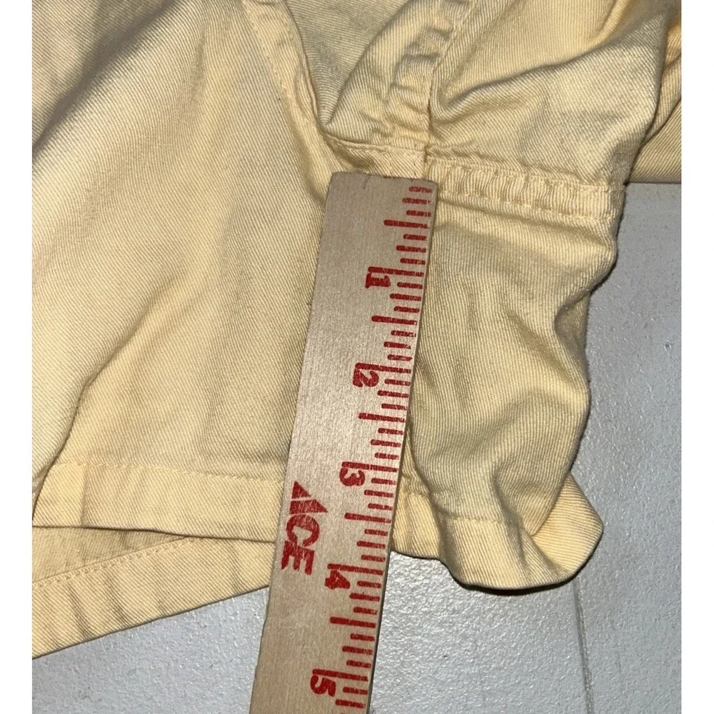 Vintage Polo Ralph Lauren Butter Yellow Shorts Purple Pony Womens Large USA MADE
